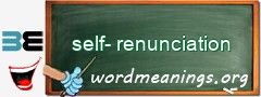 WordMeaning blackboard for self-renunciation